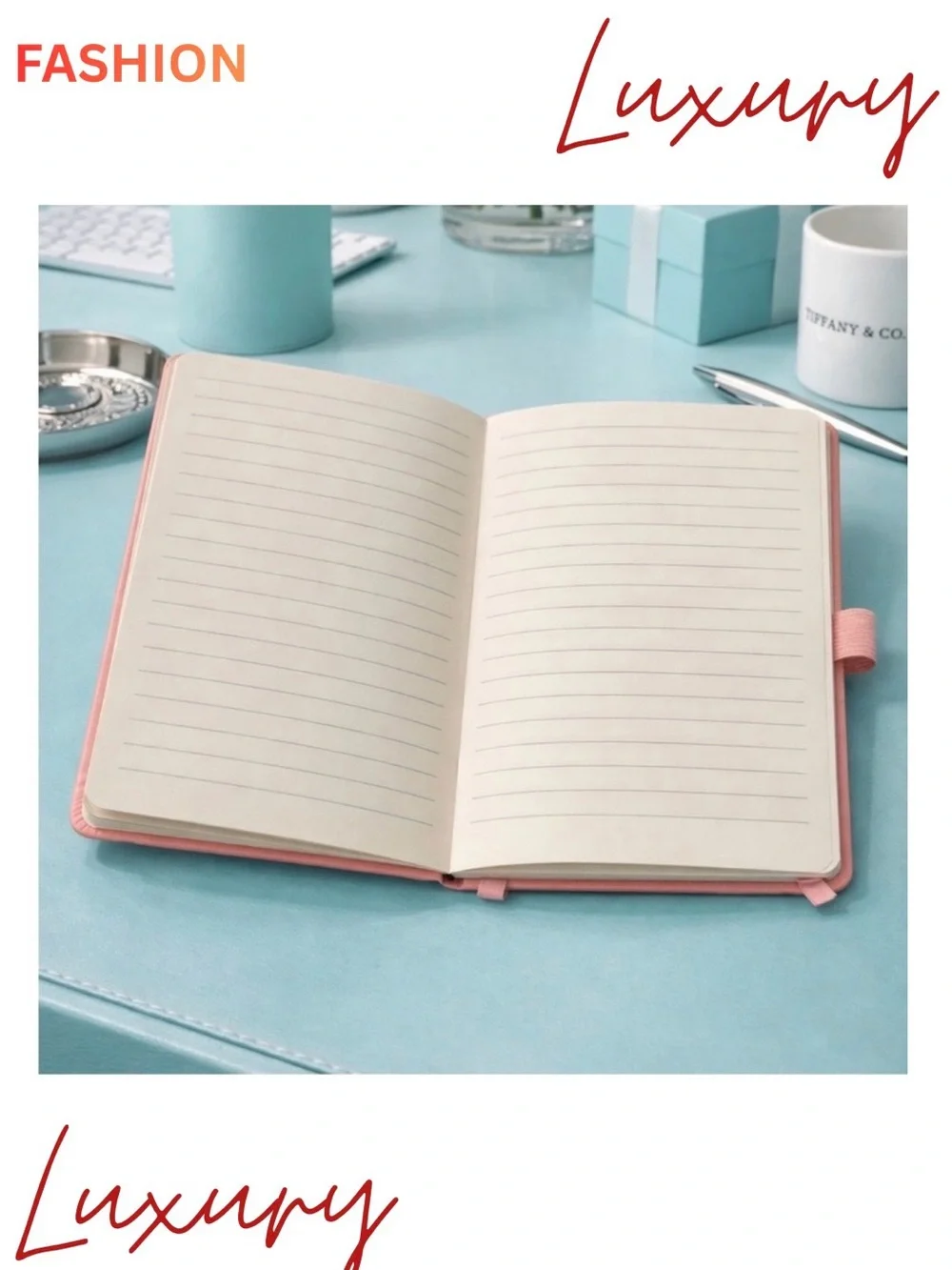 NOTEBOOK: Coral Featuring a Red/Maroon Bow, NWOT